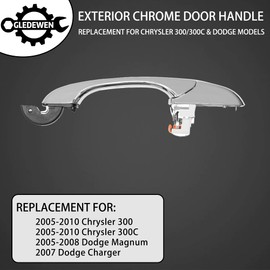 Gledewen - Manija de puerta exterior, compatible con Chrysler 300 300C 2005-2010, Dodge Magnum, cargador 2005-2008, lado delantero izquierdo del conductor, reemplaza # CH1310142, 4589009AD mango