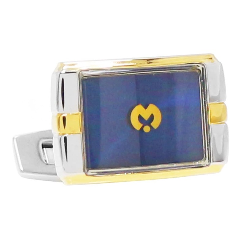 mila schon milla shawn blue gold cufflinks mss145, Brass, No