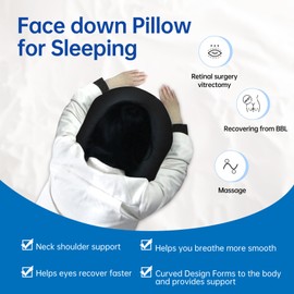 SXZCYX Face Down Pillow After Eye Surgery - BBL Pillow After Surgery for Sleeping - Prone Face Down Massage Pillow Headrest for Bed - Vitrectomy Recovery Equipment