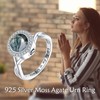 Moss Agate Urn Rings for Ashes for Women Sterling Silver