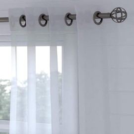 Home Beyond & HB design - Premium White Sheer Voile Curtains, Grommet Top Window Sheer Curtains for Living Room and Bedroom, 54" X 45", (Set of 2 Panels)