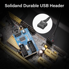 PNGKNYOCN Motherboard 9pin USB 2.0 Header 1 to 2 Extension Splitter Adapter，9pin USB Header Male 1 to 2 Female Extension Cable Card Motherboard with 30CM Extension Cable