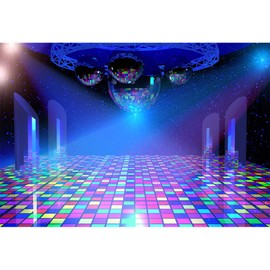 MIRRORANG 2.2 x 1.5 m Backdrop Vintage 80s Disco Decorations Neon Backdrop Birthday Party Backdrop for Photography Portrait Photo Studio Props Vinyl