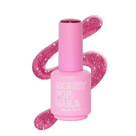 Money For Nails Soak Off UV LED Gel Nail Polish - Wears Up To 3 Weeks - Chip Resistant, No Peeling, Vegan Formula, 15mL (Flossy)