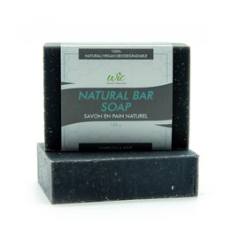 WIC Family Naturals Natural Soap Bars (5 Bars) - 130g/4.5oz Each Natural Hand Soap And Shower Body Bar (Charcoal & Mint)