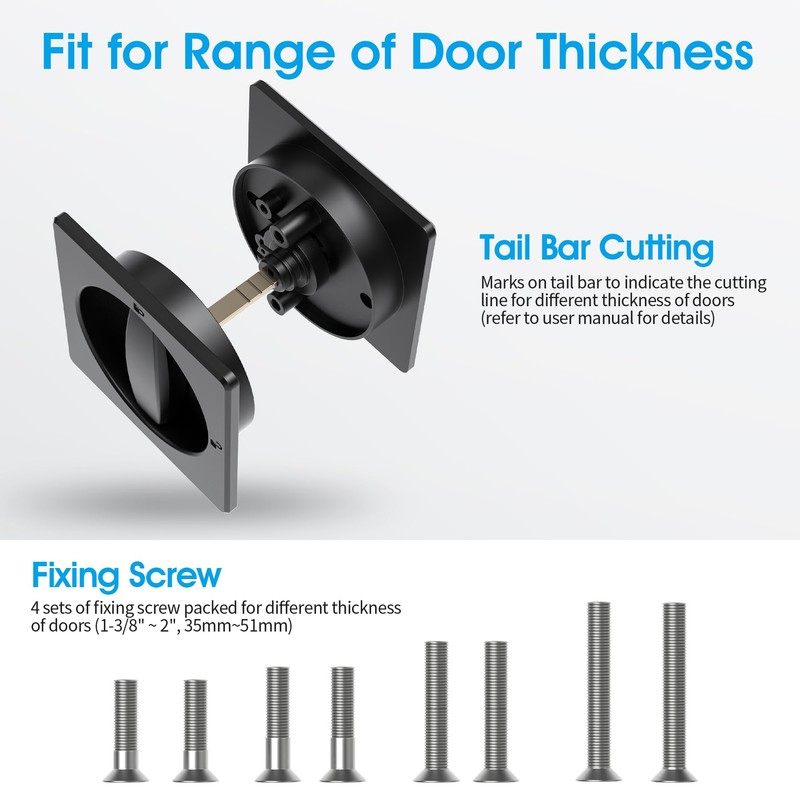 AST Square Pocket Door Lock with Edge Pull, Sturdy Privacy