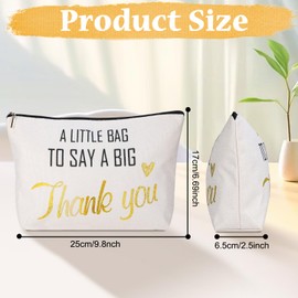 Thank You Gifts for Women, Thank You Makeup Bag, Double-Sided Appreciation Present Cosmetic Bag, Thank You Gift for Teachers Mum Auntie Wife Friends Sisters