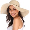 Lanzom Womens Wide Brim Straw Hat Floppy Foldable Roll up