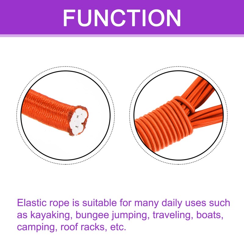 DMiotech 3mm Shock Cord, 7.6 M Orange Bungee Cord Tent