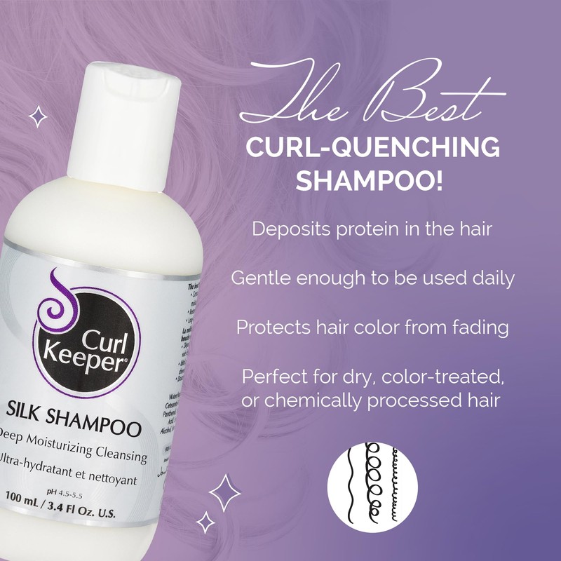 Curl Keeper Silk Shampoo for Curly Hair, 3.8 Fl Oz