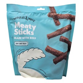 Wiggles & Wags Beef Meaty Sticks Dog Treats, 1 Pound Bag