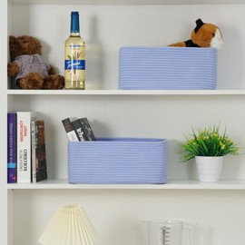 Maxuni Storage Cotton Rope Woven Baskets Sky Blue