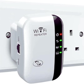 Mulukhak 2025 Newest WiFi Extender, Booster & Repeater | 300Mbps, Covers 3000 Sq.ft, 45 Devices | Ethernet Port, Quick Setup | Home Wireless Signal Booster | Compatible with All Routers | UK Plug