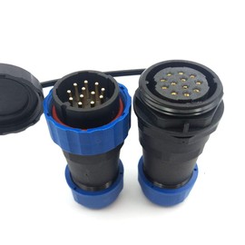 SZJELEN SD28 28MM 12Pin Pair Industrial Power Cable Connector,Waterproof Connector Plug and Socket，Wire Connector (12-Pin, Pair-Plug(Male)&Socket(Female))