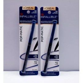 L'Oréal Pack of 2 L'oreal Infallible Mechanical Pop-Matic Eyeliner- DEEP INDIGO #516