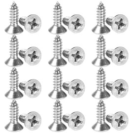 WKRTDY Pack of 100 universal screws, self-drilling screws with cross-shaped flat head, wood sheet screws M3 x 10 mm with flat head, self-tapping, fully threaded, for quick installation