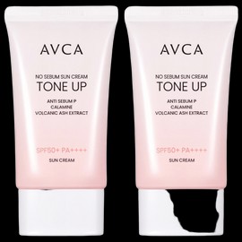 Abka Tone Up No Sebum Sunscreen SPF50+ PA++++ 35ml 2pcs / 아브카 톤업 노세범 무기자차 선크림 SPF50+ PA++++ 35ml 2개