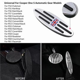 Heinmo Car Gas Brake Clutch Pedal Foot Pedal Plates Step Foot Cover for Cooper R50 R52 R55 R56 R60 R61 F54 F55 F56 F60 Countryman Clubman Paceman Automatic Pedals Cover