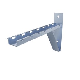 Electro Zinc Plated Wire Mesh Cable Tray Bracket, Silver Steel, Triangle, Wall Mount, 300mm, 2 Pack