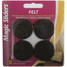 Magic Sliders L P 8PK 1-1/2" BRN Felt Pad