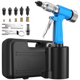 AUTOUTLET Heavy Duty Pneumatic Rivet Nut Gun with 100PCS Rivet Nuts, Thread Setter Kit with 5pcs Metric Mandrels for Body Panels, Bicycle Attachments, Furniture and Decorations
