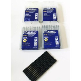 Kobalt 40pc KOBALT LASER ETCHED BLACK HSS DRILL BITS ASSORTMENT 3/32 7/64 9/64 5/32