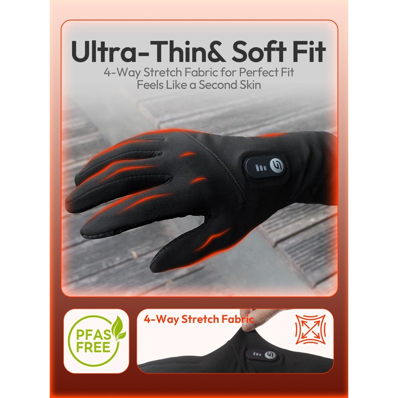Heated Gloves for Men Women with 7.7V 2400mAh Rechargeable Battery