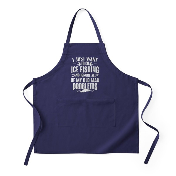 CafePress Ice Fisher Ignore Old Man Problems Ice Fishing Kitchen