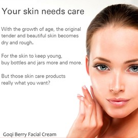 Goji Berry Facial Cream, Anti-Aging Facial Cream with Antioxidant, Reduces Wrinkles and Fine Lines, Smooth Skin, Goqi Berries Cream with Hyaluronic Acid, Moisturizing Skin, Improve Rough Skin