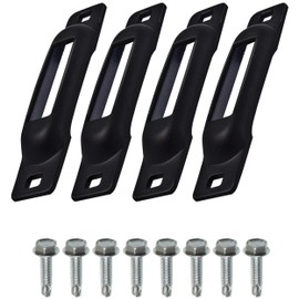 SNAP-LOC E Track Tie Down Anchors, Heavy Duty E Track Single Slot Anchors, 10 Gauge Steel Powder Coated, 3,000 lb Break, Includes Self Drilling Screws, E Track Accessories Made in USA, Black, 4 Pack