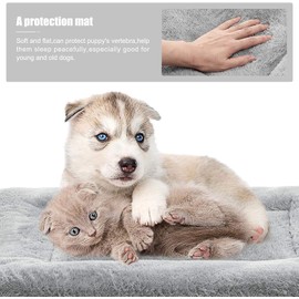 SIWA MARY Dog Bed Mat Soft Crate Pad Washable Anti-Slip Mattress for Large Medium Small Dogs and Cats Kennel Pad (23'' x 18'', Grey)