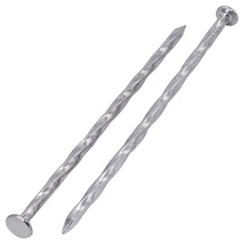 SKIR'CO (Pack of 40) Square Twisted Steel Nails 3.0 x 80mm Galvanized Steel Nails Woodworking Nails Square Twist Nails