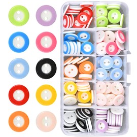 Buttons for Sewing 150pcs Buttons Mixed Colours Baby Buttons for Cardigans 2 Holes Assorted Buttons for Crafts Small Resin Buttons for Knitting, Jeans, Shirt, Clothes Repair, DIY Handmade Decorations
