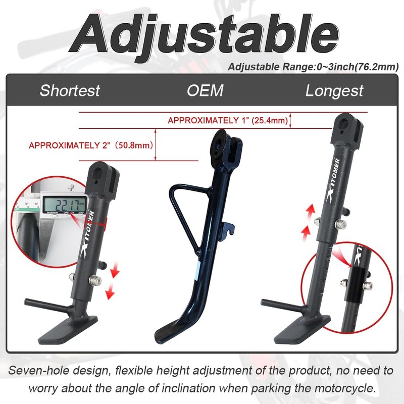 Xitomer 0-3'' Adjustable Kickstand & 2.5'' Lowering kit Fit for