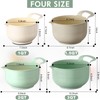 Potchen 8 Pack Plastic Mixing Bowls Set with Handles Plastic