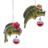Kurt Adler Lodge Bass with Saying Ornaments, 2 Assorted