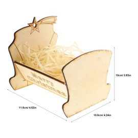 HOLIDYOYO Mini Wooden Manger Bed for Jesus Nativity Scene Decoration with Detailed Craftsmanship Solid Wood Design for Religious Home Decor for Creating Realistic Nativity Scene