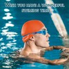 Bobury Unisex Polyester Cloth Fabric Bathing Cap Swimming Hats for