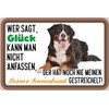 Metal Sign 20 x 30 cm Happiness Touch Bernese Mountain