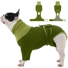 MIGOHI Breathable Dog Recovery Suit,Leg Wound Cover,Female Small Dogs Spay Surgical Suits,Belly Guard,Pet Recovery Sleeve,Surgical Onesie for Dogs,Ear Wrap Protection,XS,OliveGreen