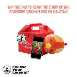 Follow Your Legend Hennifer The Rainbow Chicken Plushie - 8” Chicken Stuffed Animal, Stuffed Chicken, Rainbow Chicken Plush Stuffed Animal