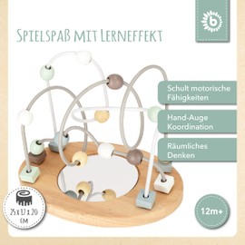 Bieco Wooden Toy Motor Skills Bow from 1 Year - Motor Skills Toy Baby Motor Skills Bow Small - Motor Skills Toy Wooden Motor Skills Board Toy Play Arch Wooden Changing Table Organic Wooden Toy Baby