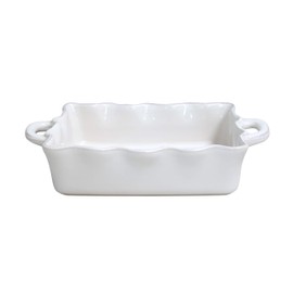 Casafina Stoneware Ceramic Dish Cook & Host Collection Medium Rectangular Baker Casserole, (White) L11"xW8.5"