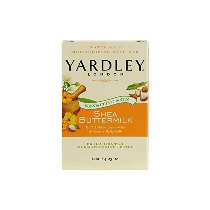 Yardley London Shea Buttermilk Moisturizing Bath Bar with Chamomile 4.25