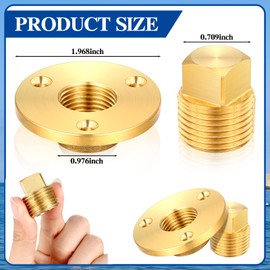 Lounsweer 4 Pieces Brass Boat Drain Plug Kit 1/2 Inch NPT Garboard Drain Marine Boat Plug for Marine Boat Garboard Transom Scuttle