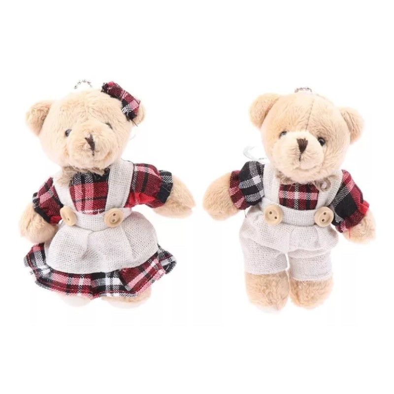 BRUJITA WAX Llavero De Pareja De Osos De Rojo