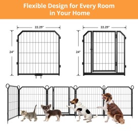 Unbranded 24"/32"/40" Dog Playpen ,Metal Dog Exercise Pen Pet Kennel Fence Outdoor Indoor - 32 inch, 16-Panels