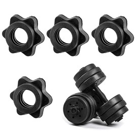 KOMUNJ 4 Pcs Dumbbell Clips, Anti-Slip Barbell Clips Barbell Collars, Hex Dumbbell Screw Ends, Dumbbell Barbell Bar Clips for Weight Lifting Fitness Training