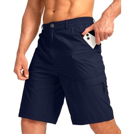Viodia Men's Hiking Cargo Shorts with 6 Pockets Quick Dry Lightweight Stretch Shorts for Men Outdoor Fishing Golf Shorts Navy