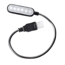 USB-Lampe LED, flexibel, USB-Lampe für Computer, Laptop, Mini, 6 LEDs, dimmbar, mit Schwanenhals, 360 ° schwenkbar, Büro, Lesen, Camping, kompaktes Licht, Stromversorgung über USB-Port, Plug and Play
